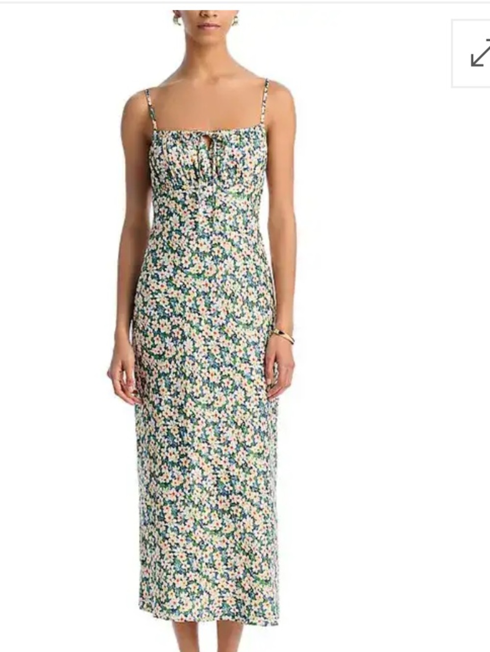 Ciao Lucia Floral Spaghetti-Strap Maxi Dress - Green and Yellow NWT